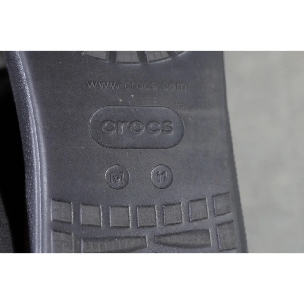 Men's Crocs Size 11 Black Two Strap Sandal Clog‎ Platform Iconic Comfort